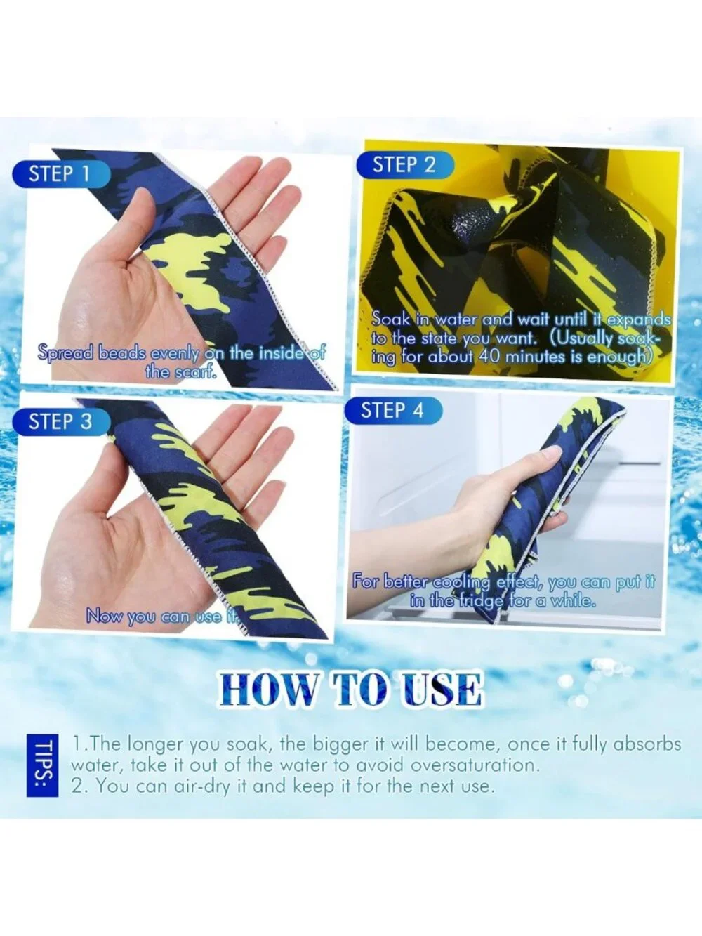 36 Pcs Cooling Scarves & Neck Wraps - Ice Bandanas for Hot Weather Outdoor Use